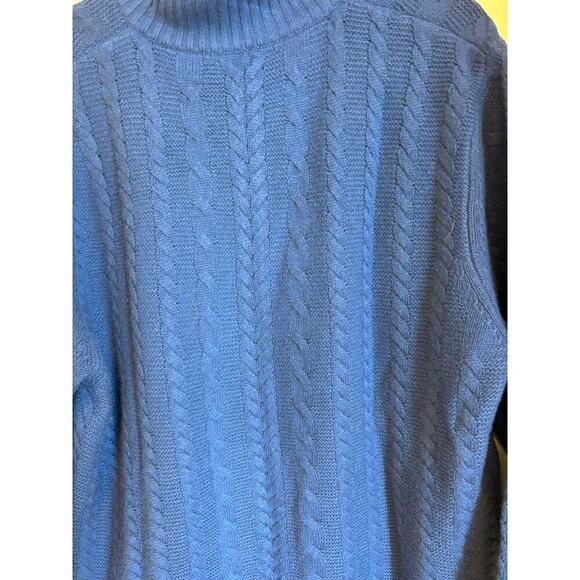 Saks Fifth Avenue 100% Cashmere Cable Knit Blue Sweater - Picture 3 of 4